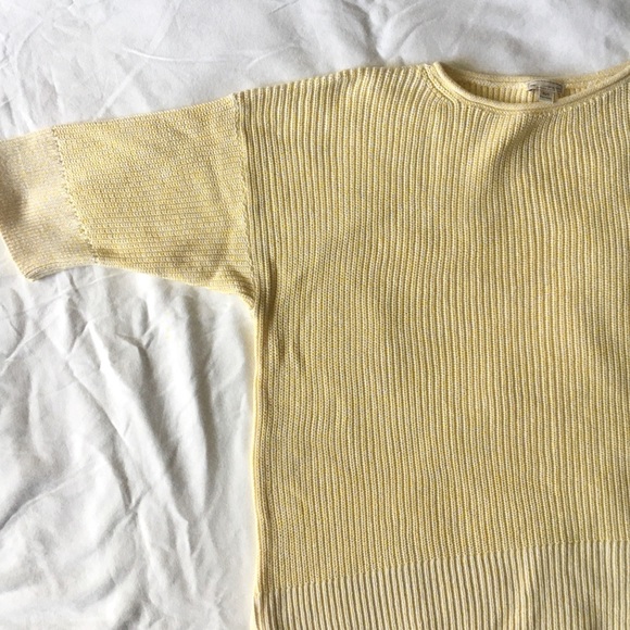 GAP Sweater Short Sleeve Yellow Cotton Oversized - Picture 2 of 8